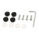 Max Steel License Plate Frame Screws Fasteners + Smooth Screw Caps Set Black