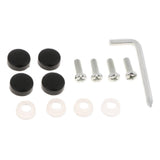 Max Steel License Plate Frame Screws Fasteners + Smooth Screw Caps Set Black