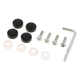 Max Steel License Plate Frame Screws Fasteners + Smooth Screw Caps Set Black