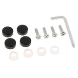 Max Steel License Plate Frame Screws Fasteners + Smooth Screw Caps Set Black