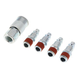 Maxbell 5 Pieces Air Line Hose Compressor Fitting Connectors Quick Release 1/4'' NPT