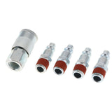 Maxbell 5 Pieces Air Line Hose Compressor Fitting Connectors Quick Release 1/4'' NPT