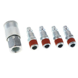 Maxbell 5 Pieces Air Line Hose Compressor Fitting Connectors Quick Release 1/4'' NPT