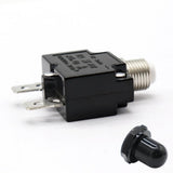 Max 10A Circuit Breaker Overload Switch Fuse Reset with Black Cap AC 125/250V