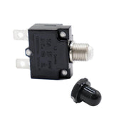 Max 10A Circuit Breaker Overload Switch Fuse Reset with Black Cap AC 125/250V