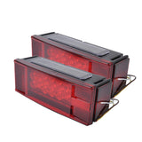 Max 2 Pieces Trailer Boat Rectangle Stud Stop Turn Signal Tail Red LED Lights