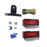 Max 2 Pieces Trailer Boat Rectangle Stud Stop Turn Signal Tail Red LED Lights