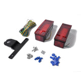 Max 2 Pieces Trailer Boat Rectangle Stud Stop Turn Signal Tail Red LED Lights