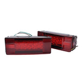 Max 2 Pieces Trailer Boat Rectangle Stud Stop Turn Signal Tail Red LED Lights