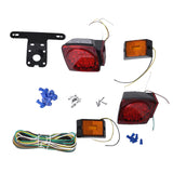 Max 2 Pairs 12V Square Trailer Tail Red LED Light and Amber Turn Signal Lamp Kit