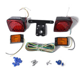 Max 2 Pairs 12V Square Trailer Tail Red LED Light and Amber Turn Signal Lamp Kit