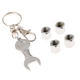 Max Maxb Car Tire Air Valve Cover with Wrench Key Chain for BMW 3 5 7 Series Silver