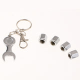 Max Maxb Car Tire Air Valve Cover with Wrench Key Chain for BMW 3 5 7 Series Silver