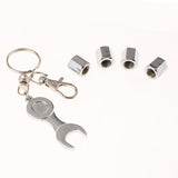 Max Maxb Car Tire Air Valve Cover with Wrench Key Chain for BMW 3 5 7 Series Silver