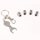 Max Maxb Car Tire Air Valve Cover with Wrench Key Chain for BMW 3 5 7 Series Silver