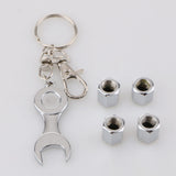 Max Maxb Car Tire Air Valve Cover with Wrench Key Chain for BMW 3 5 7 Series Silver