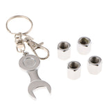 Max Maxb Car Tire Air Valve Cover with Wrench Key Chain for BMW 3 5 7 Series Silver