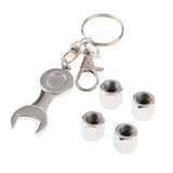 Max Maxb Car Tire Air Valve Cover with Wrench Key Chain for BMW 3 5 7 Series Silver