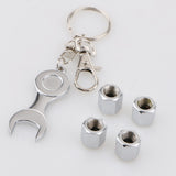 Max Maxb Car Tire Air Valve Cover with Wrench Key Chain for BMW 3 5 7 Series Silver