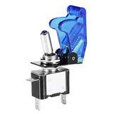 Max LED Illuminated Modification Toggle Switch with Cover For Car 12V 20A Blue
