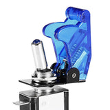 Max LED Illuminated Modification Toggle Switch with Cover For Car 12V 20A Blue
