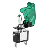 Max LED Illuminated Modification Toggle Switch with Cover For Car 12V 20A Green