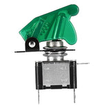 Max LED Illuminated Modification Toggle Switch with Cover For Car 12V 20A Green