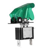 Max LED Illuminated Modification Toggle Switch with Cover For Car 12V 20A Green