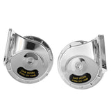 Max Maxb 2 Pieces 12V Car Snail Horns Motorcycle High Tone Horn Silver