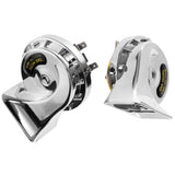 Max Maxb 2 Pieces 12V Car Snail Horns Motorcycle High Tone Horn Silver