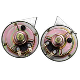 Max Maxb 2 Pieces 12V Car Snail Horns Motorcycle High Tone Horn Silver