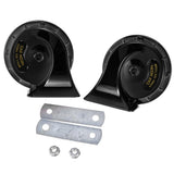 Max Maxb 2 Pieces 12V 115 dB Universal Car Snail Horns High Bass Basin Type Black