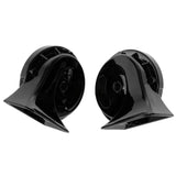 Max Maxb 2 Pieces 12V 115 dB Universal Car Snail Horns High Bass Basin Type Black