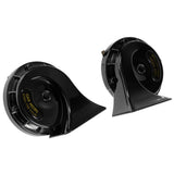 Max Maxb 2 Pieces 12V 115 dB Universal Car Snail Horns High Bass Basin Type Black