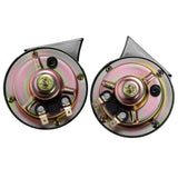 Max Maxb 2 Pieces 12V 115 dB Universal Car Snail Horns High Bass Basin Type Black
