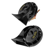 Max Maxb 2 Pieces 12V 115 dB Universal Car Snail Horns High Bass Basin Type Black