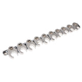 Maxbell 10pcs Flare Nut Crowfoot Line Hex Wrench Set 3/8'' Drive Open End Spanner Chrome Vanadium Steel