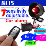 Maxbell Car Vehicle Alarm Protection Security System with 2 Button Remote Control