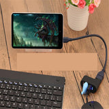 Maxbell Creative 3-Port USB 2.0 180 Degree Rotatable Hub Splitter Adapter-Black