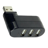 Maxbell Creative 3-Port USB 2.0 180 Degree Rotatable Hub Splitter Adapter-Black