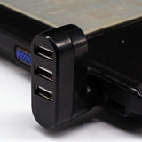 Maxbell Creative 3-Port USB 2.0 180 Degree Rotatable Hub Splitter Adapter-Black