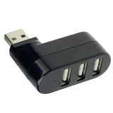 Maxbell Creative 3-Port USB 2.0 180 Degree Rotatable Hub Splitter Adapter-Black