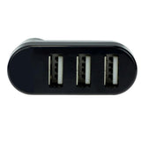 Maxbell Creative 3-Port USB 2.0 180 Degree Rotatable Hub Splitter Adapter-Black