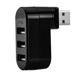 Maxbell Creative 3-Port USB 2.0 180 Degree Rotatable Hub Splitter Adapter-Black