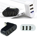 Maxbell Creative 3-Port USB 2.0 180 Degree Rotatable Hub Splitter Adapter-Black