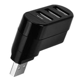 Maxbell Creative 3-Port USB 2.0 180 Degree Rotatable Hub Splitter Adapter-Black