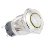 Max Maxb 16mm Metal Switch Power Start Button Self Latching with LED Ring  Yellow