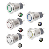 Max Maxb 16mm Metal Switch Power Start Button Self Latching with LED Ring  Yellow