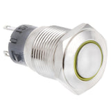 Max Maxb 16mm Metal Switch Power Start Button Self Latching with LED Ring  Yellow