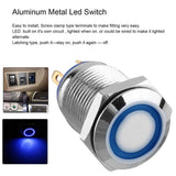 Max Maxb 16mm Metal Switch Power Start Button Self Latching with LED Ring  Yellow